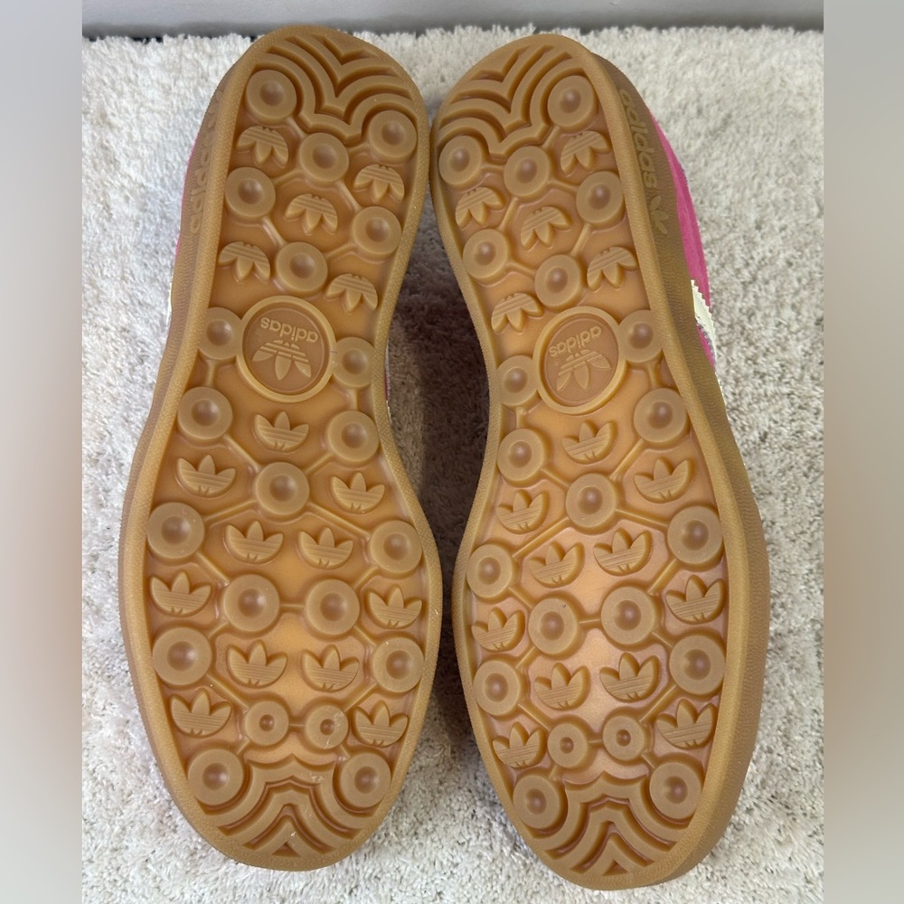 adidas Gazelle Hot Pink and White Suede Sneakers - Picture 4 of 9
